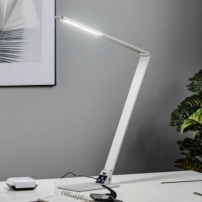 Fabas Luce LED-bureaulamp Wasp, dimbaar, alu / grijs / zink, Werkkamer / Kantoor, Aluminium, Modern, LED bureaulamp Fabas Luce LED-bureaulamp Wasp, dimbaar, alu / grijs / zink, Werkkamer / Kantoor, Aluminium, Modern, LED bureaulamp