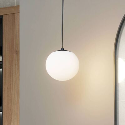 Glazen hanglamp Bidolo Lucande, dimbaar, wit / opaal, Badkamer, Glas, hanglamp Glazen hanglamp Bidolo Lucande, dimbaar, wit / opaal, Badkamer, Glas, hanglamp