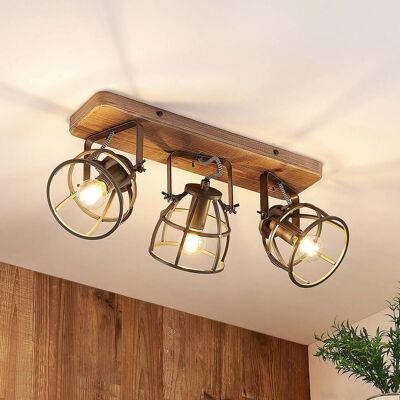 Plafondlamp Rutger Lindby, dimbaar, hout donker, Woon-/ Eetkamer, Hout, Vintage, plafondlamp hout Plafondlamp Rutger Lindby, dimbaar, hout donker, Woon-/ Eetkamer, Hout, Vintage, plafondlamp hout