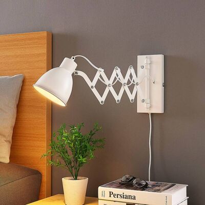 Wandlamp Merle Lindby, wit / opaal, Slaapkamer, metaal, Modern, wandlamp Wandlamp Merle Lindby, wit / opaal, Slaapkamer, metaal, Modern, wandlamp