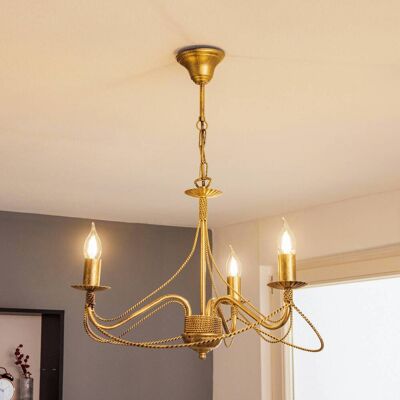 Kroonluchter Tori 3 EMIBIG LIGHTING, dimbaar, messing / goud, Woon-/ Eetkamer, metaal, Antiek, kroonluchter Kroonluchter Tori 3 EMIBIG LIGHTING, dimbaar, messing / goud, Woon-/ Eetkamer, metaal, Antiek, kroonluchter