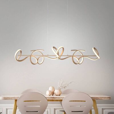 JUST LIGHT. GmbH Hanglamp Curls, dimbaar, brons / oud-messing, Woon-/ Eetkamer, Aluminium, Modern JUST LIGHT. GmbH Hanglamp Curls, dimbaar, brons / oud-messing, Woon-/ Eetkamer, Aluminium, Modern