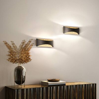 FISCHER & HONSEL LED-wandlamp Rio, zwart, Woon-/ Eetkamer, metaal, Modern, LED wandlamp FISCHER & HONSEL LED-wandlamp Rio, zwart, Woon-/ Eetkamer, metaal, Modern, LED wandlamp