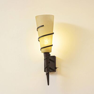 Wandfakkel Anouk Lindby, dimbaar, bruin / roest, Woon-/ Eetkamer, metaal, Landelijk, Wandlamp Wandfakkel Anouk Lindby, dimbaar, bruin / roest, Woon-/ Eetkamer, metaal, Landelijk, Wandlamp