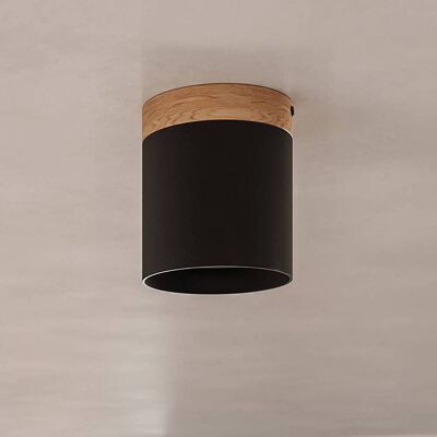 Plafondspot Rif, zwart, Ø 12 cm, hout, aluminium Rif SOLLUX LIGHTING, dimbaar, zwart, Hal, Aluminium, buitenspot Plafondspot Rif, zwart, Ø 12 cm, hout, aluminium Rif SOLLUX LIGHTING, dimbaar, zwart, Hal, Aluminium, buitenspot