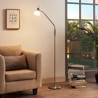 Vloerlamp Gwendolin Lindby, alu / grijs / zink, Woon-/ Eetkamer, metaal, Modern, vloerlamp Vloerlamp Gwendolin Lindby, alu / grijs / zink, Woon-/ Eetkamer, metaal, Modern, vloerlamp