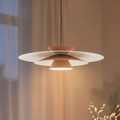 Hanglamp Livie Lucande, dimbaar, crème / amber, Woon-/ Eetkamer, Modern Hanglamp Livie Lucande, dimbaar, crème / amber, Woon-/ Eetkamer, Modern