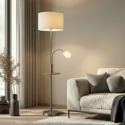 Vloerlamp Aovan Lindby, alu / grijs / zink, Woon-/ Eetkamer, metaal, Modern, vloerlamp Vloerlamp Aovan Lindby, alu / grijs / zink, Woon-/ Eetkamer, metaal, Modern, vloerlamp