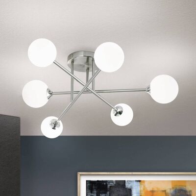 Orion Plafondlamp Snowwhite, dimbaar, alu / grijs / zink, Woon-/ Eetkamer, metaal, Modern, plafondlamp Orion Plafondlamp Snowwhite, dimbaar, alu / grijs / zink, Woon-/ Eetkamer, metaal, Modern, plafondlamp