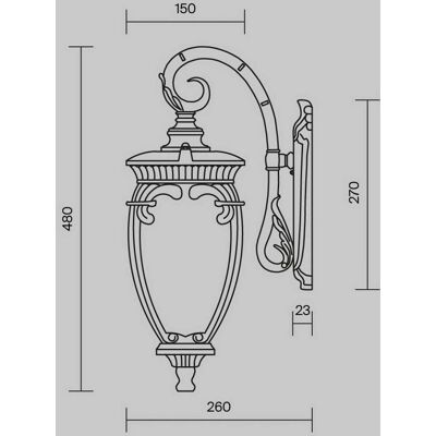 Maytoni Wandlamp buiten Fleur, dimbaar, zwart, Aluminium, Antiek, Wandlamp buiten Maytoni Wandlamp buiten Fleur, dimbaar, zwart, Aluminium, Antiek, Wandlamp buiten