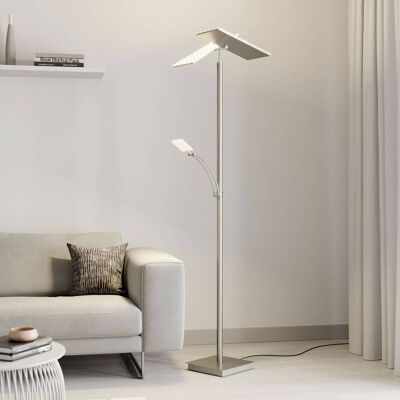 LED-uplighter vloerlamp Parthena Lucande, dimbaar, alu / grijs / zink, Woon-/ Eetkamer, metaal, Modern, LED vloerlamp LED-uplighter vloerlamp Parthena Lucande, dimbaar, alu / grijs / zink, Woon-/ Eetkamer, metaal, Modern, LED vloerlamp