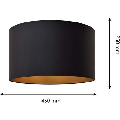 Lampenkap Alba, Ø 45 cm, E27, zwart/goud Alba HELAM, zwart, Woon-/ Eetkamer, Textiel / Stof / Zijde Lampenkap Alba, Ø 45 cm, E27, zwart/goud Alba HELAM, zwart, Woon-/ Eetkamer, Textiel / Stof / Zijde
