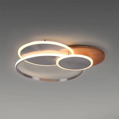 Paul Neuhaus LED-plafondlamp Palma, dimbaar, hout donker, Woon-/ Eetkamer, Aluminium, LED plafondlamp Paul Neuhaus LED-plafondlamp Palma, dimbaar, hout donker, Woon-/ Eetkamer, Aluminium, LED plafondlamp