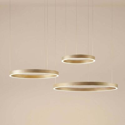 Hanglamp Aureon Quitani, dimbaar, messing / goud, Woon-/ Eetkamer, Aluminium, Modern Hanglamp Aureon Quitani, dimbaar, messing / goud, Woon-/ Eetkamer, Aluminium, Modern