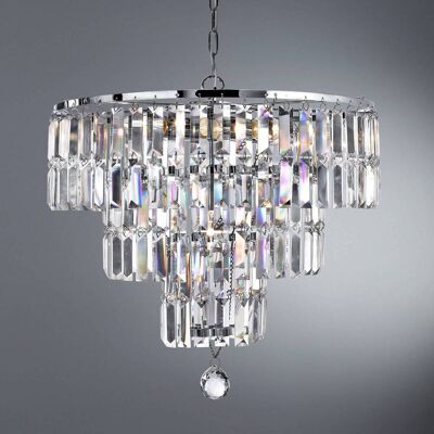 Searchlight Kroonluchter kristal Empire, dimbaar, helder / transparant, Woon-/ Eetkamer, Glas, kroonluchter Searchlight Kroonluchter kristal Empire, dimbaar, helder / transparant, Woon-/ Eetkamer, Glas, kroonluchter