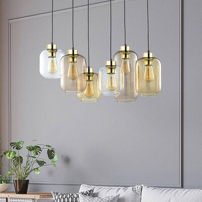 Glazen hanglamp Marco Brown TK Lighting, dimbaar, helder / transparant, Woon-/ Eetkamer, Glas, Modern, hanglamp Glazen hanglamp Marco Brown TK Lighting, dimbaar, helder / transparant, Woon-/ Eetkamer, Glas, Modern, hanglamp