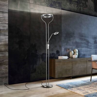 FISCHER & HONSEL LED-uplighter vloerlamp Davos, dimbaar, alu / grijs / zink, Woon-/ Eetkamer, metaal, LED vloerlamp FISCHER & HONSEL LED-uplighter vloerlamp Davos, dimbaar, alu / grijs / zink, Woon-/ Eetkamer, metaal, LED vloerlamp