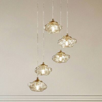 Glazen hanglamp Piatra Lindby, dimbaar, crème / amber, Woon-/ Eetkamer, Glas, Modern, hanglamp Glazen hanglamp Piatra Lindby, dimbaar, crème / amber, Woon-/ Eetkamer, Glas, Modern, hanglamp