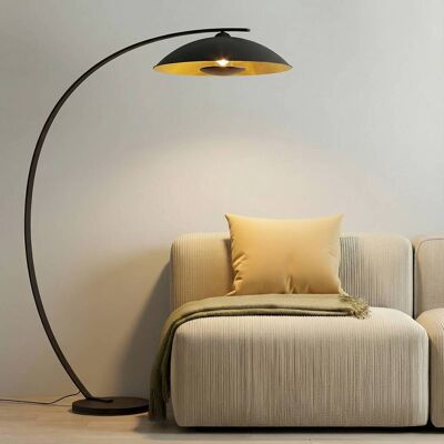 Booglamp - vloerlamp Emilienne Lindby, zwart, Woon-/ Eetkamer, metaal, Modern, booglamp Booglamp - vloerlamp Emilienne Lindby, zwart, Woon-/ Eetkamer, metaal, Modern, booglamp