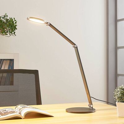 LED-bureaulamp Mion Lucande, dimbaar, alu / grijs / zink, Werkkamer / Kantoor, Aluminium, Modern, LED bureaulamp LED-bureaulamp Mion Lucande, dimbaar, alu / grijs / zink, Werkkamer / Kantoor, Aluminium, Modern, LED bureaulamp