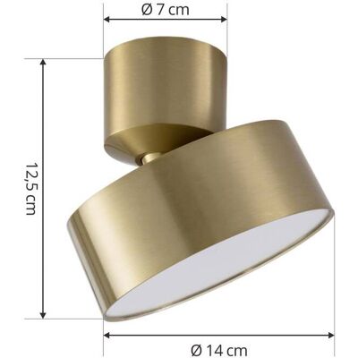 Lindby LED spot Nivoria, Ø 14 cm, goudkleurig, draaibaar gemonteerd Nivoria, messing / goud, Woon-/ Eetkamer, Aluminium, Modern, LED plafondlamp Lindby LED spot Nivoria, Ø 14 cm, goudkleurig, draaibaar gemonteerd Nivoria, messing / goud, Woon-/ Eetkamer, Aluminium, Modern, LED plafondlamp
