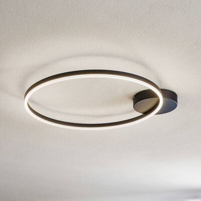 Fabas Luce LED-plafondlamp Giotto, dimbaar, zwart, Woon-/ Eetkamer, metaal, Modern, LED plafondlamp Fabas Luce LED-plafondlamp Giotto, dimbaar, zwart, Woon-/ Eetkamer, metaal, Modern, LED plafondlamp