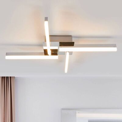Plafondlamp Patrik Lindby, chroom / zilver, Badkamer, metaal, Modern, Plafondlamp badkamer Plafondlamp Patrik Lindby, chroom / zilver, Badkamer, metaal, Modern, Plafondlamp badkamer