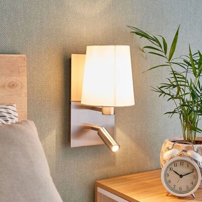 Wandlamp Aiden Lindby, alu / grijs / zink, Woon-/ Eetkamer, Textiel / Stof / Zijde, Modern, Wandlamp Wandlamp Aiden Lindby, alu / grijs / zink, Woon-/ Eetkamer, Textiel / Stof / Zijde, Modern, Wandlamp