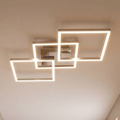 Briloner LED-plafondlamp Frame, dimbaar, alu / grijs / zink, Woon-/ Eetkamer, metaal, Modern, LED plafondlamp Briloner LED-plafondlamp Frame, dimbaar, alu / grijs / zink, Woon-/ Eetkamer, metaal, Modern, LED plafondlamp