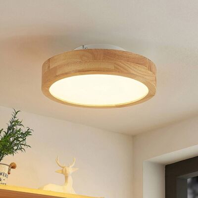 Plafondlamp Lanira Lindby, dimbaar, hout licht, Woon-/ Eetkamer, Hout, Modern, plafondlamp hout Plafondlamp Lanira Lindby, dimbaar, hout licht, Woon-/ Eetkamer, Hout, Modern, plafondlamp hout