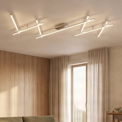 LED-plafondlamp Kerem Lindby, dimbaar, alu / grijs / zink, Woon-/ Eetkamer, metaal, Modern, LED plafondlamp LED-plafondlamp Kerem Lindby, dimbaar, alu / grijs / zink, Woon-/ Eetkamer, metaal, Modern, LED plafondlamp