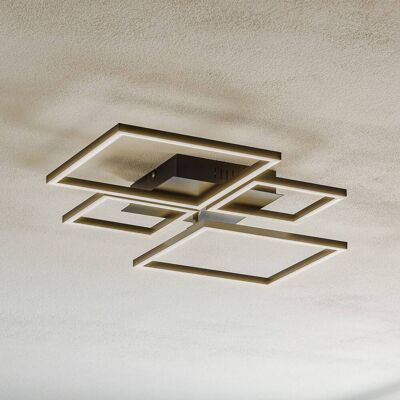 Briloner LED-plafondlamp Frame, dimbaar, zwart, Woon-/ Eetkamer, metaal, Modern, LED plafondlamp Briloner LED-plafondlamp Frame, dimbaar, zwart, Woon-/ Eetkamer, metaal, Modern, LED plafondlamp
