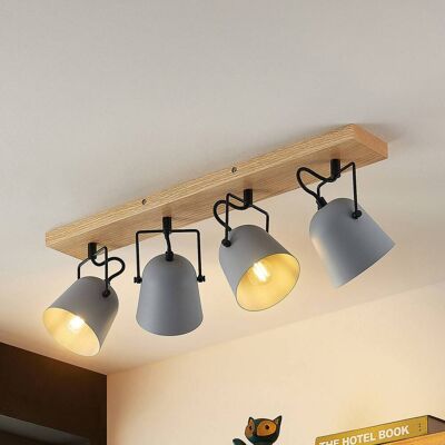 Lindby Adalin plafondlamp, 4-lamps, grijs Lindby, dimbaar, hout licht, Woon-/ Eetkamer, Hout, Modern, buitenspot Lindby Adalin plafondlamp, 4-lamps, grijs Lindby, dimbaar, hout licht, Woon-/ Eetkamer, Hout, Modern, buitenspot