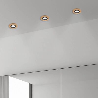 Plafond inbouwlamp Tobby, Ø 10 cm, set van 3, eikenhout GU10 Tobby Lamkur, dimbaar, hout licht, Woon-/ Eetkamer, Hout, Scandinavisch, inbouwspot Plafond inbouwlamp Tobby, Ø 10 cm, set van 3, eikenhout GU10 Tobby Lamkur, dimbaar, hout licht, Woon-/ Eetkamer, Hout, Scandinavisch, inbouwspot