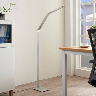 LED-vloerlamp Nicano Lucande, dimbaar, alu / grijs / zink, Werkkamer / Kantoor, Aluminium, Modern, LED vloerlamp LED-vloerlamp Nicano Lucande, dimbaar, alu / grijs / zink, Werkkamer / Kantoor, Aluminium, Modern, LED vloerlamp