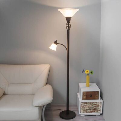 Lucande vloerlamp Dunja, wit/roest, metaal, leeslamp Dunja, bruin / roest, Woon-/ Eetkamer, metaal, Landelijk, vloerlamp Lucande vloerlamp Dunja, wit/roest, metaal, leeslamp Dunja, bruin / roest, Woon-/ Eetkamer, metaal, Landelijk, vloerlamp