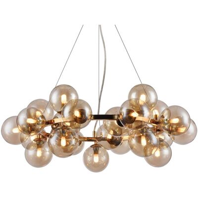 Maytoni Glazen hanglamp Dallas, dimbaar, messing / goud, Woon-/ Eetkamer, Glas, Design, hanglamp Maytoni Glazen hanglamp Dallas, dimbaar, messing / goud, Woon-/ Eetkamer, Glas, Design, hanglamp