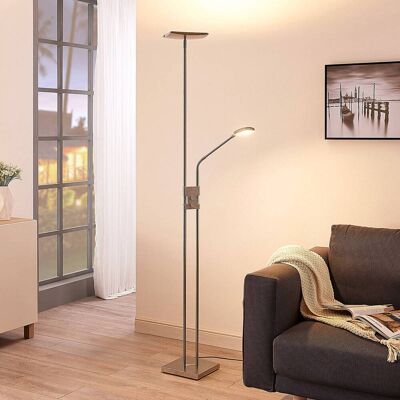 LED-uplighter vloerlamp Jonne Lindby, dimbaar, alu / grijs / zink, Woon-/ Eetkamer, metaal, Modern, LED vloerlamp LED-uplighter vloerlamp Jonne Lindby, dimbaar, alu / grijs / zink, Woon-/ Eetkamer, metaal, Modern, LED vloerlamp