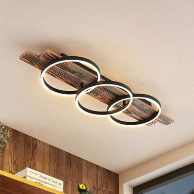 LED-plafondlamp Sentoa Lindby, dimbaar, hout licht, Woon-/ Eetkamer, Hout, Modern, LED plafondlamp LED-plafondlamp Sentoa Lindby, dimbaar, hout licht, Woon-/ Eetkamer, Hout, Modern, LED plafondlamp