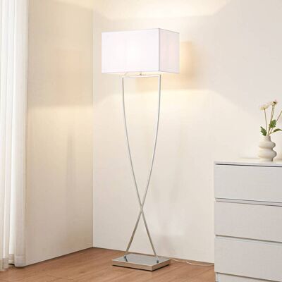 Vloerlamp Evaine Lucande, wit / opaal, Woon-/ Eetkamer, metaal, Modern, vloerlamp Vloerlamp Evaine Lucande, wit / opaal, Woon-/ Eetkamer, metaal, Modern, vloerlamp