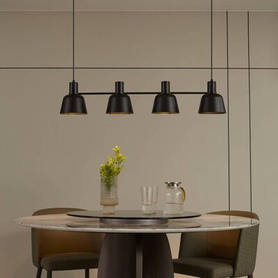 Design hanglamp Servan Lucande, dimbaar, zwart, Woon-/ Eetkamer, metaal, Design, hanglamp Design hanglamp Servan Lucande, dimbaar, zwart, Woon-/ Eetkamer, metaal, Design, hanglamp