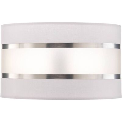 Lampenkap Helen E27 Ø25/hoogte 15cm wit/zilver HELAM, wit / opaal, Textiel / Stof / Zijde Lampenkap Helen E27 Ø25/hoogte 15cm wit/zilver HELAM, wit / opaal, Textiel / Stof / Zijde