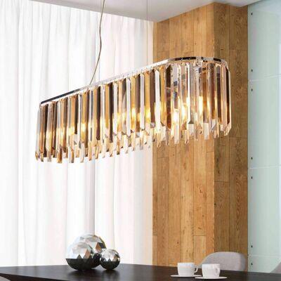 Searchlight Hanglamp kristal Clarissa, dimbaar, Woon-/ Eetkamer, metaal, hanglamp Searchlight Hanglamp kristal Clarissa, dimbaar, Woon-/ Eetkamer, metaal, hanglamp