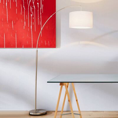 Brilliant Booglamp - vloerlamp CLARIE, alu / grijs / zink, Woon-/ Eetkamer, metaal, Modern, booglamp Brilliant Booglamp - vloerlamp CLARIE, alu / grijs / zink, Woon-/ Eetkamer, metaal, Modern, booglamp
