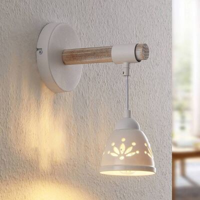 Wandlamp Pimana Lindby, dimbaar, hout licht, Woon-/ Eetkamer, Hout, Landelijk, wandlamp Wandlamp Pimana Lindby, dimbaar, hout licht, Woon-/ Eetkamer, Hout, Landelijk, wandlamp