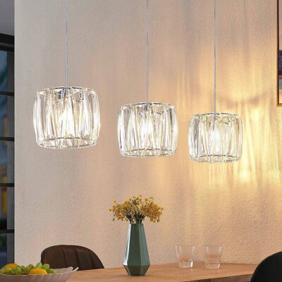 Hanglamp Sofia Lindby, dimbaar, helder / transparant, Woon-/ Eetkamer, Kunststof, hanglamp Hanglamp Sofia Lindby, dimbaar, helder / transparant, Woon-/ Eetkamer, Kunststof, hanglamp