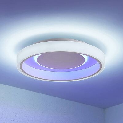 LED-plafondlamp Wikani Lindby, dimbaar, wit / opaal, Woon-/ Eetkamer, metaal, Modern, LED plafondlamp LED-plafondlamp Wikani Lindby, dimbaar, wit / opaal, Woon-/ Eetkamer, metaal, Modern, LED plafondlamp