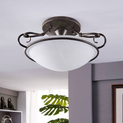 Plafondlamp Rando Lindby, dimbaar, alu / grijs / zink, Woon-/ Eetkamer, metaal, Landelijk, plafondlamp Plafondlamp Rando Lindby, dimbaar, alu / grijs / zink, Woon-/ Eetkamer, metaal, Landelijk, plafondlamp