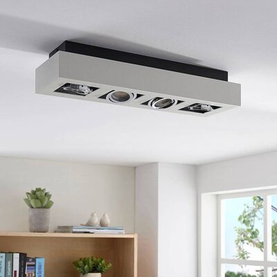 Arcchio spot Vince, 47 cm, 4-lamps, wit/chroom, GU10 VINCE Arcchio, dimbaar, wit / opaal, Hal, Aluminium, Modern, buitenspot Arcchio spot Vince, 47 cm, 4-lamps, wit/chroom, GU10 VINCE Arcchio, dimbaar, wit / opaal, Hal, Aluminium, Modern, buitenspot