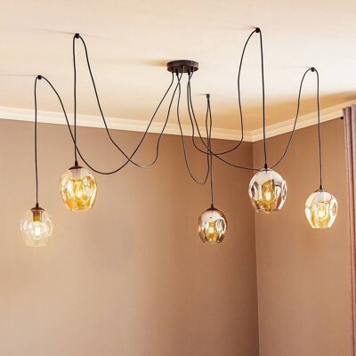 Glazen hanglamp Starla EMIBIG LIGHTING, dimbaar, zwart, Woon-/ Eetkamer, Glas, Modern, hanglamp Glazen hanglamp Starla EMIBIG LIGHTING, dimbaar, zwart, Woon-/ Eetkamer, Glas, Modern, hanglamp